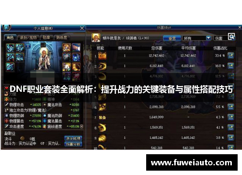 DNF职业套装全面解析：提升战力的关键装备与属性搭配技巧